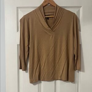 Talbots Tan V-Neck Blouse